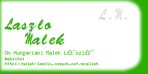 laszlo malek business card